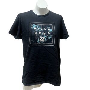 Billabong Men's Medium Black Tropical Graphic Print T-Shirt